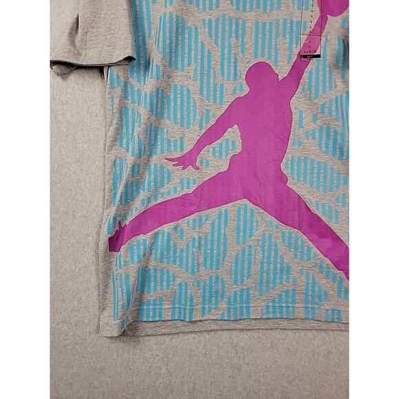 NWT Jordan Jump Man Gray Purple Blue Big Logo SS T Shirt Men's Large - Picture 5 of 12